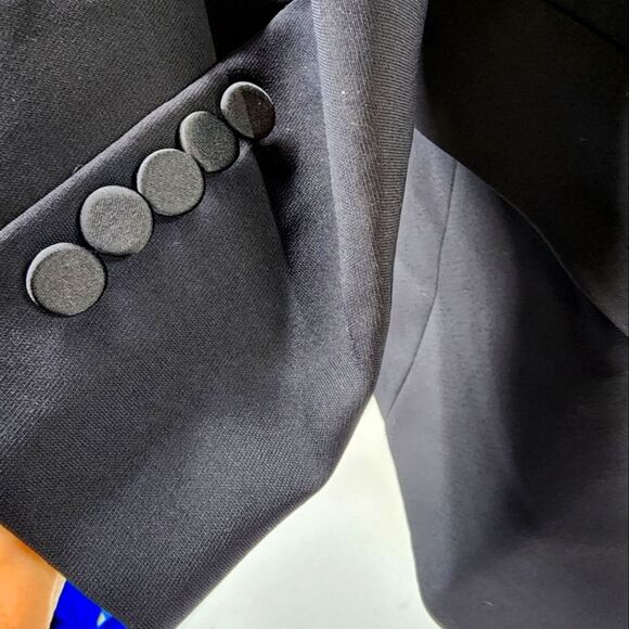 Amanda Uprichard Jane Blazer in Black Revolve Satin Collar L - Picture 5 of 9